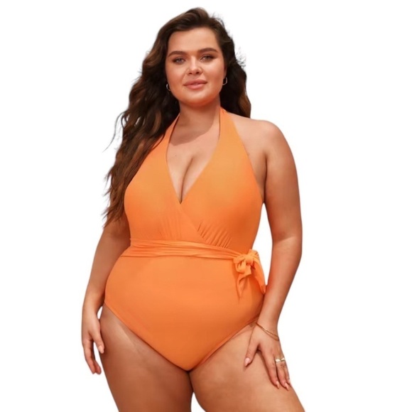 CUPSHE Summer Of Love Halter Belted Tummy Control Plus Size 2X - Picture 1 of 9